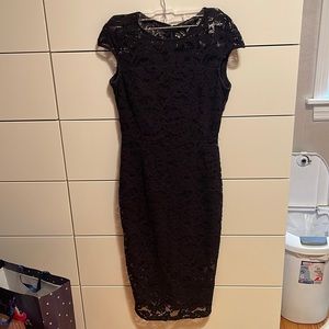 Zara Lace Overlay Sheath Dress